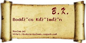 Bodócs Kálmán névjegykártya