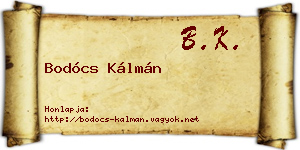 Bodócs Kálmán névjegykártya