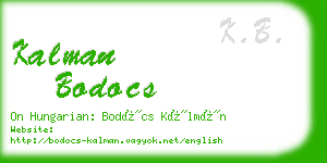 kalman bodocs business card