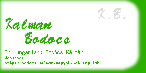 kalman bodocs business card